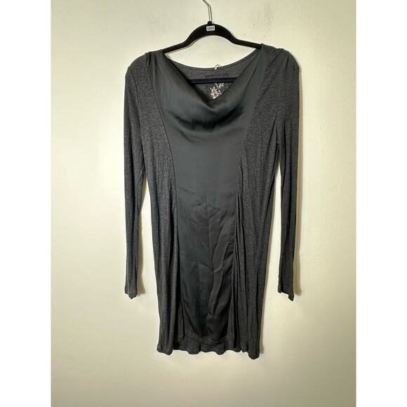 Luisa Cerano Charcoal Bodycon Cowl Neck Knit Dress Sz 10 - Picture 1 of 3